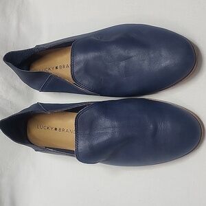 Lucky Brand Navy Soft Leather Women's Loafers Sz 7